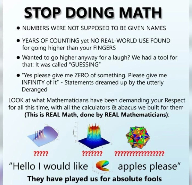 a meme saying to stop doing math