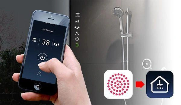 An app being used to control a shower