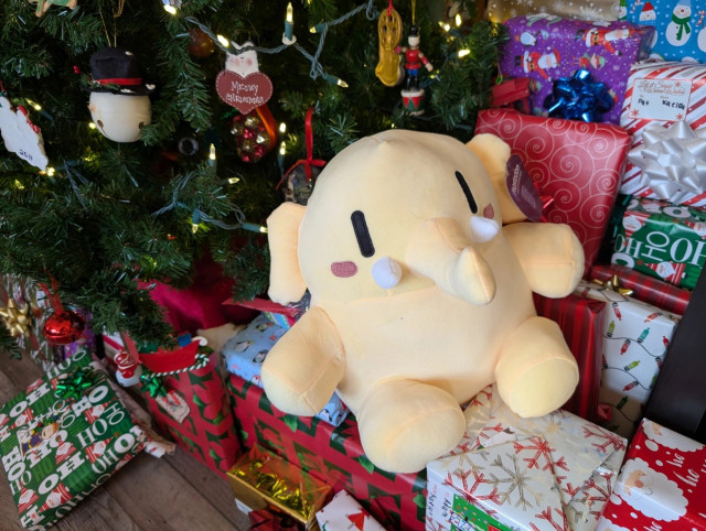 Mastodon plush under the tree